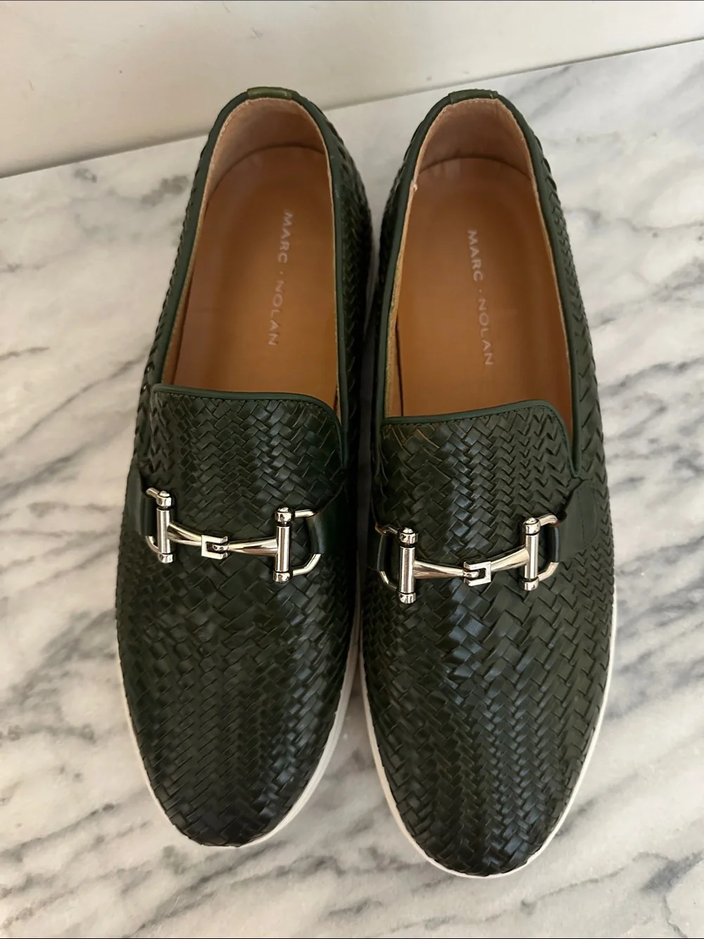 Marc Nolan Green  Woven Horse-Bit Boardwalk Sneakers Sz 10 Mens
